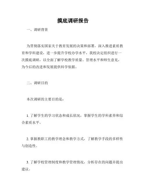 摸底调研报告