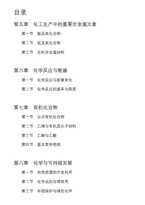 下学期高一化学人教版讲义