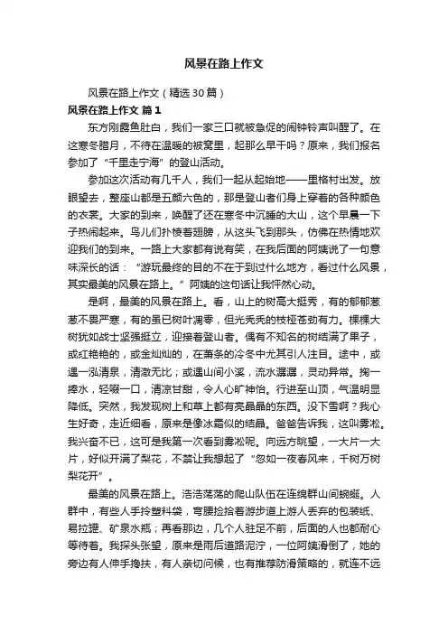 风景在路上作文