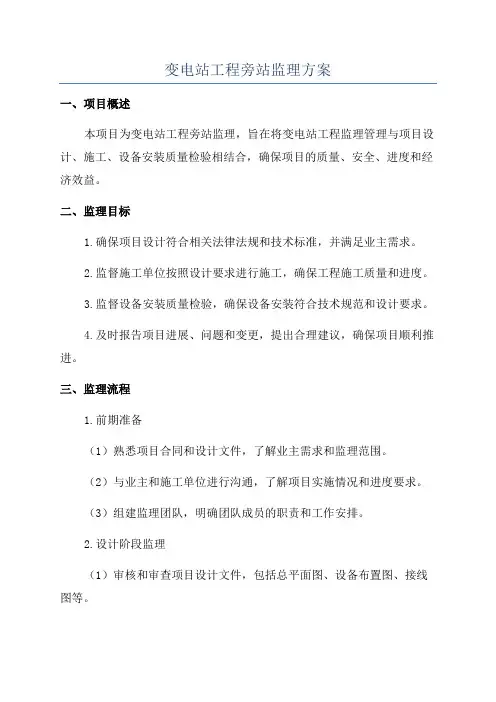 变电站工程旁站监理方案