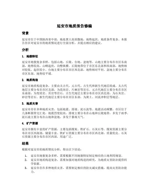 延安市地质报告修编
