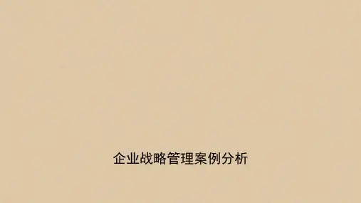 企业战略管理案例分析完整版本