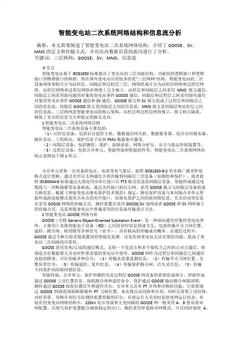 智能变电站二次系统网络结构和信息流分析