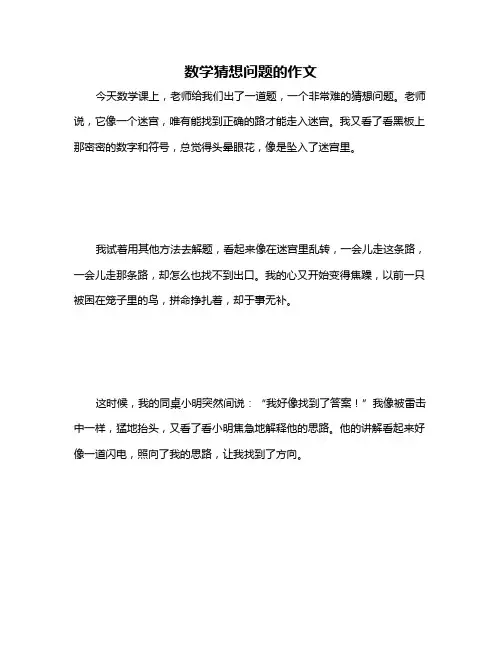 数学猜想问题的作文