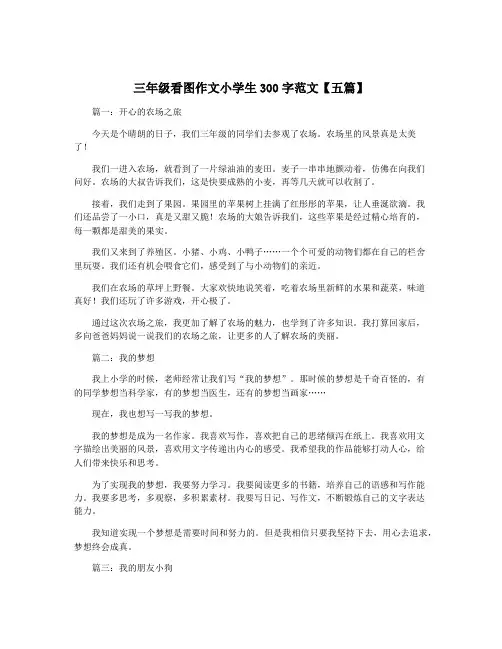 三年级看图作文小学生300字范文【五篇】
