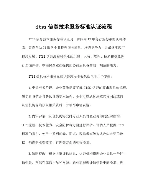 itss信息技术服务标准认证流程
