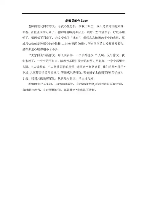 老师罚的作文350