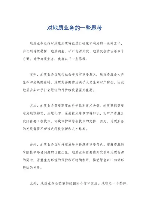 对地质业务的一些思考