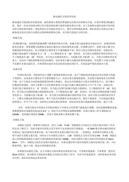 移动通信天线类型比较