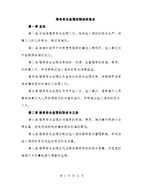 塔吊安全监理控制细则范本(三篇)