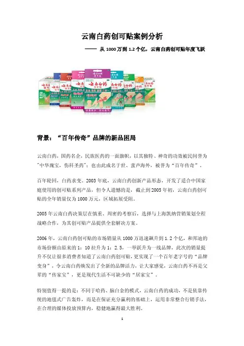 云南白药创可贴案例分析【最新】