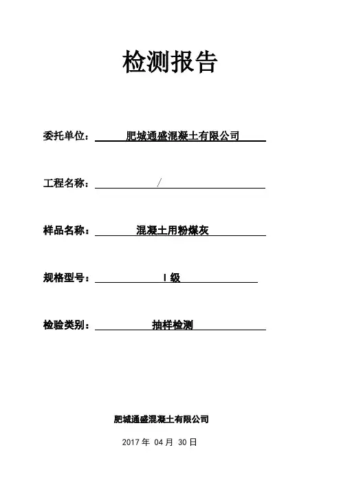 粉煤灰检测报告