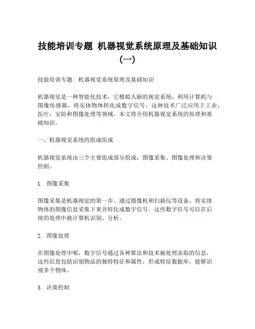 技能培训专题 机器视觉系统原理及基础知识(一)