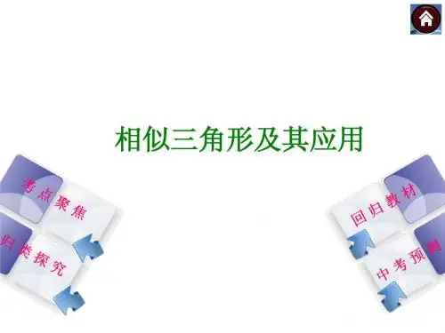 北师大2014年中考数学复习方案课件考点聚焦+归类探究+回归教材+中考预测)：相似三角形及其应用(29张PPT)
