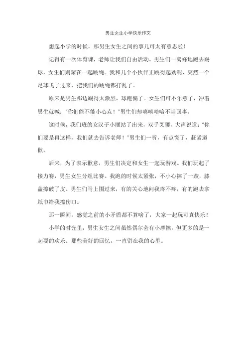 男生女生小学快乐作文