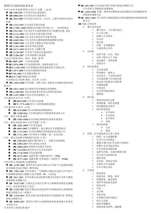标准宣贯-我国汽车强制性标准体系