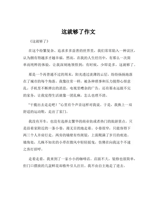 这就够了作文
