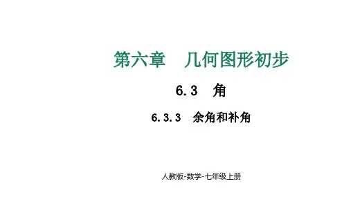  6.3.3 余角和补角课件2024-2025学年人教版数学七年级上册 