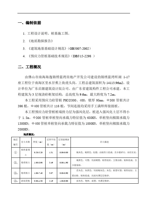 住宅楼桩基础施工方案