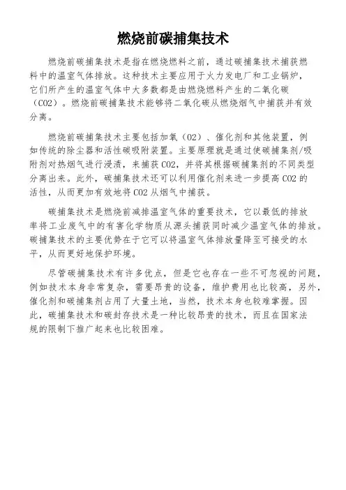 燃烧前碳捕集技术