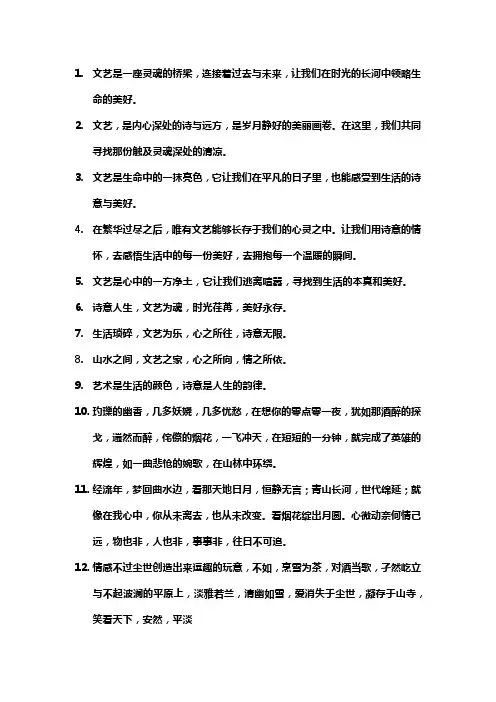 关于文艺的经典句子