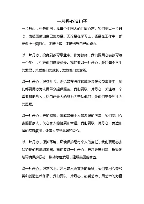 一片丹心造句子