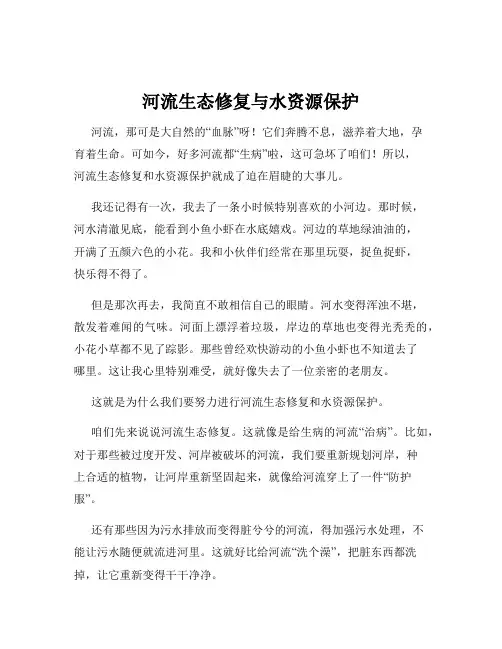 河流生态修复与水资源保护