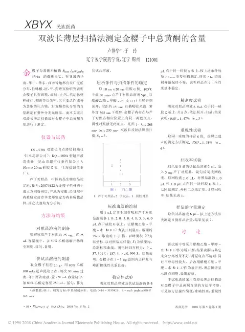 双波长薄层扫描法测定金樱子中总黄酮的含量
