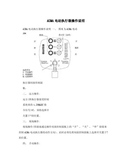 AUMA电动执行器操作说明