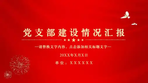 党支部建设情况汇报PPT模板
