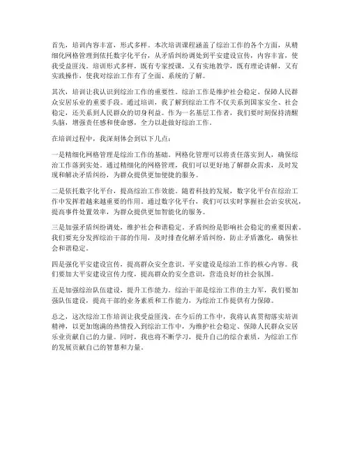 综治工作培训会感想