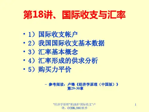 北大 卢峰教授经济学原理讲义第18讲 国际收支与汇率