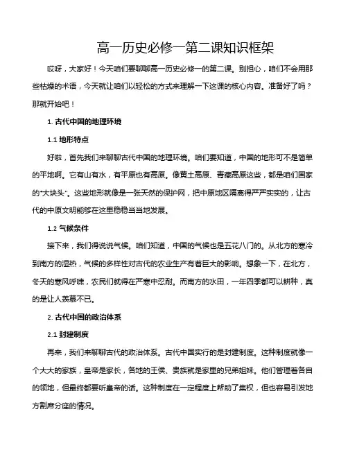 高一历史必修一第二课知识框架