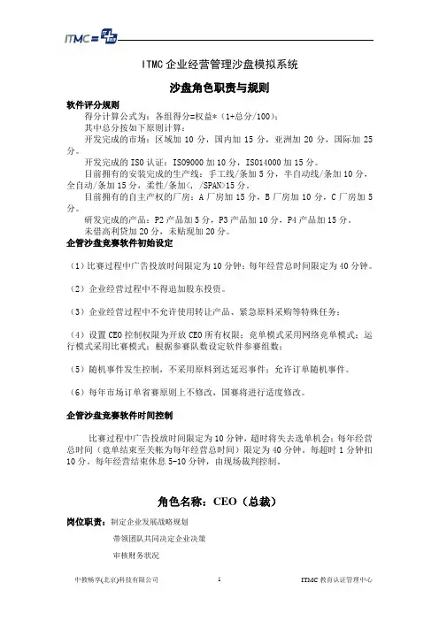 ITMC企业经营管理沙盘模拟系统