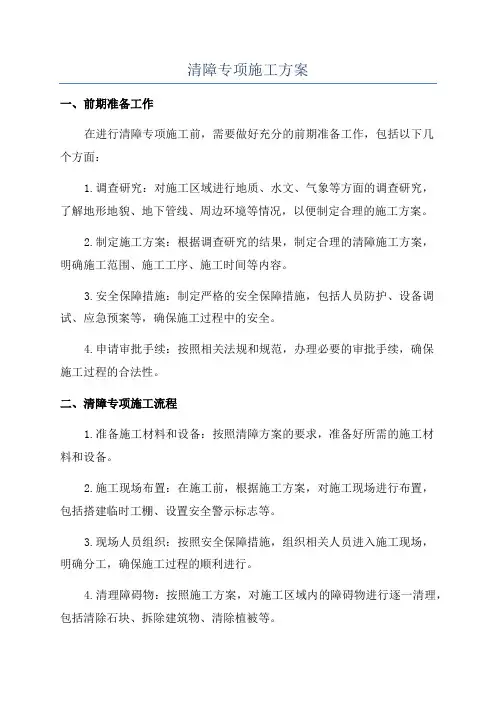 清障专项施工方案
