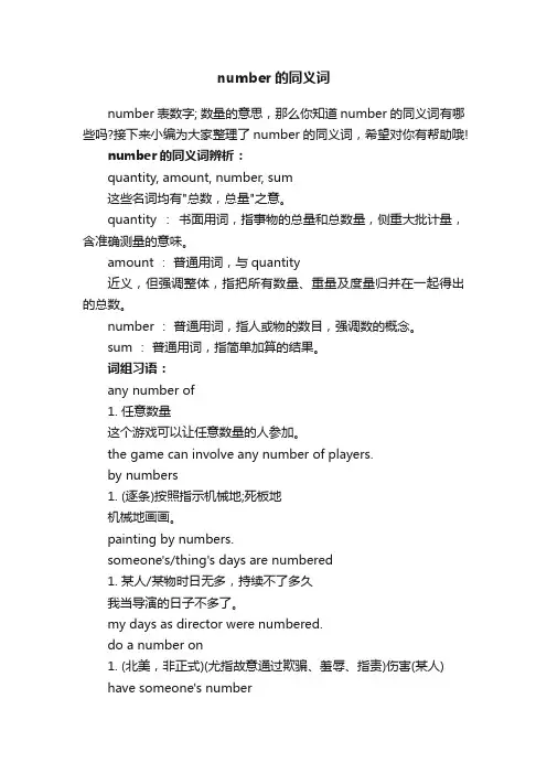 number的同义词
