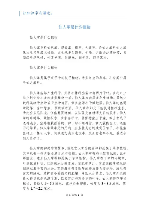 仙人掌是什么植物