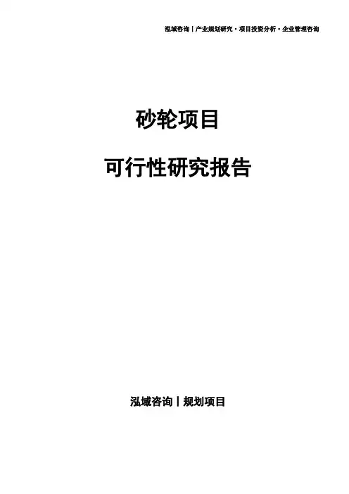 砂轮项目可行性研究报告