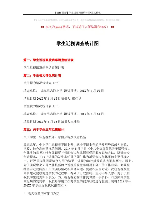 【2018最新】学生近视调查统计图-范文模板 (3页)