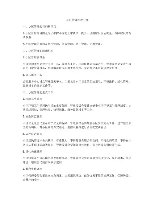 小区管理制度方案