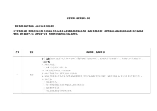 经营范围(一般经营项目)分类---精品管理资料