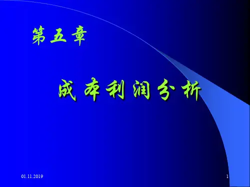 成本利润分析培训课程(PPT 56页)