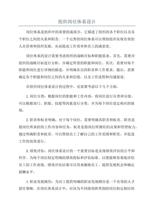 组织岗位体系设计