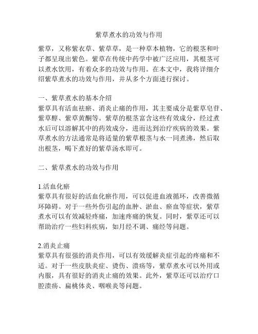 紫草煮水的功效与作用