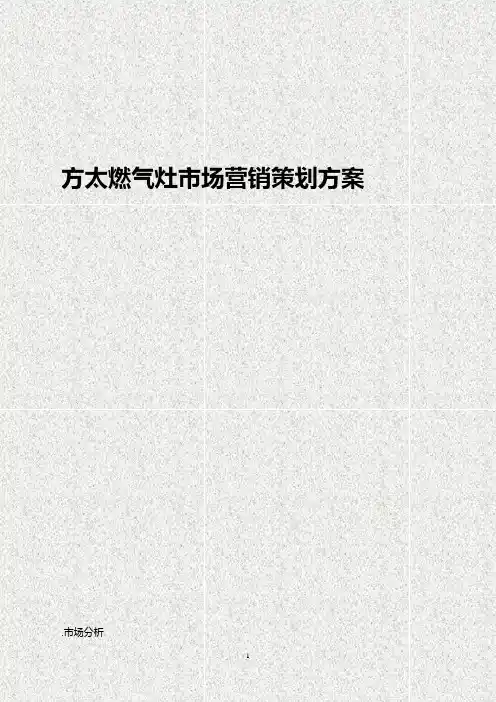 【精选】方太燃气灶市场营销策划方案