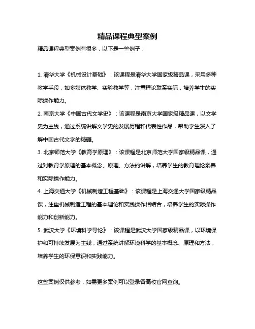 精品课程典型案例