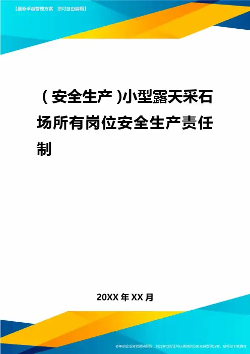 2020年(安全生产)小型露天采石场所有岗位安全生产责任制