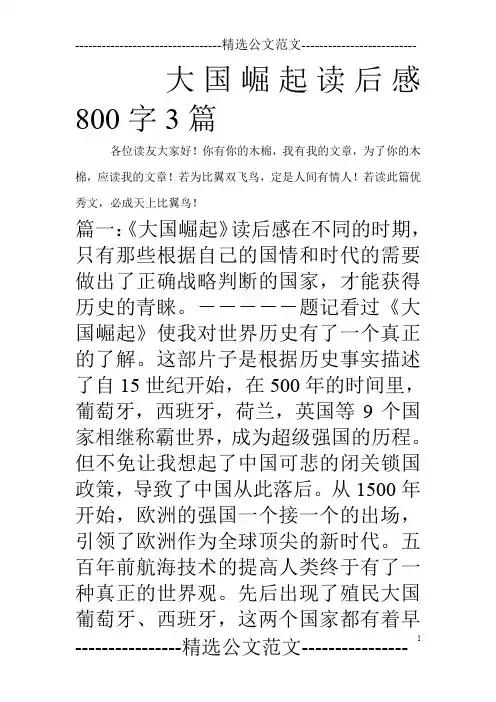 大国崛起读后感800字3篇
