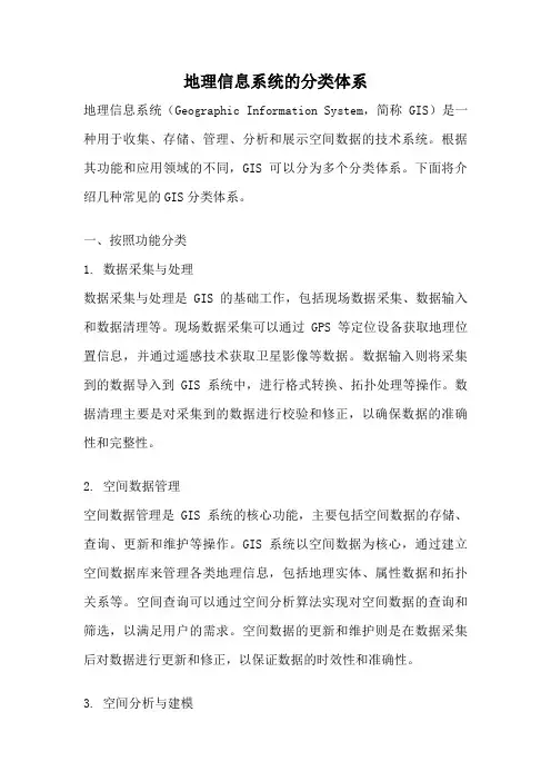 地理信息系统的分类体系
