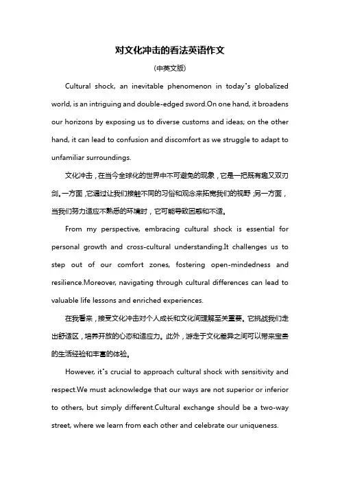 对文化冲击的看法英语作文